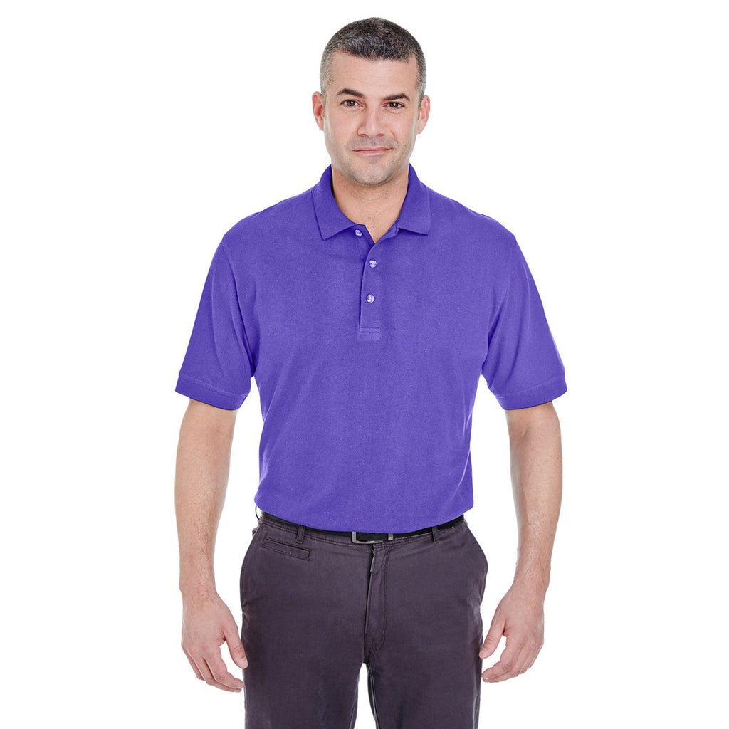 UltraClub Men's Purple Classic Pique Polo