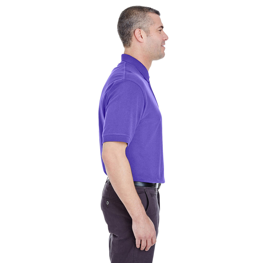 UltraClub Men's Purple Classic Pique Polo