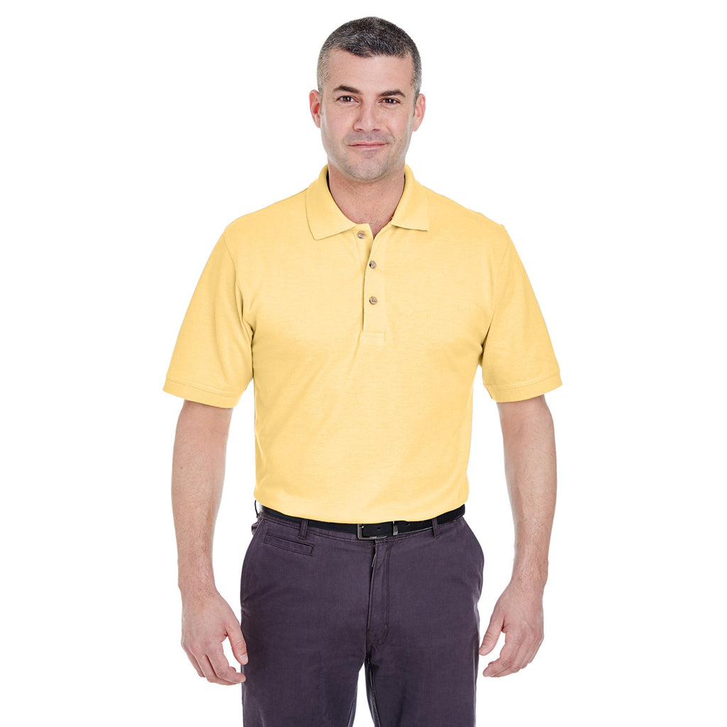 UltraClub Men's Yellow Classic Pique Polo