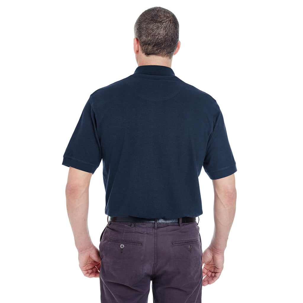 UltraClub Men's Navy Tall Classic Pique Polo