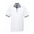 UltraClub Men's White/Black White-Body Classic Pique Polo with Contrast Multi-Stripe Trim