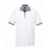 UltraClub Men's White/Black White-Body Classic Pique Polo with Contrast Multi-Stripe Trim