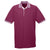 UltraClub Men's Burgundy/White Color-Body Classic Pique Polo with Contrast Multi-Stripe Trim