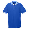 UltraClub Men's Royal/White Color-Body Classic Pique Polo with Contrast Multi-Stripe Trim