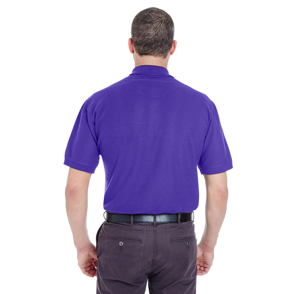 UltraClub Men's Purple Whisper Pique Polo