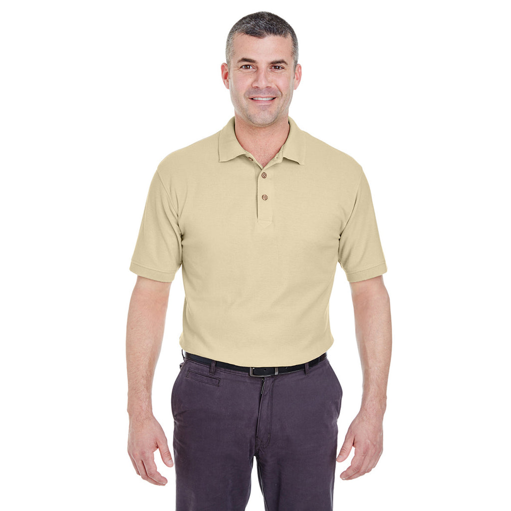 UltraClub Men's Putty Whisper Pique Polo