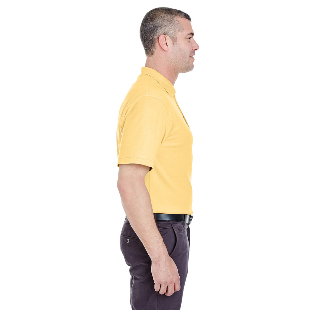 UltraClub Men's Yellow Whisper Pique Polo