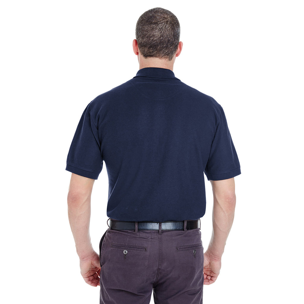 UltraClub Men's Navy Tall Whisper Pique Polo