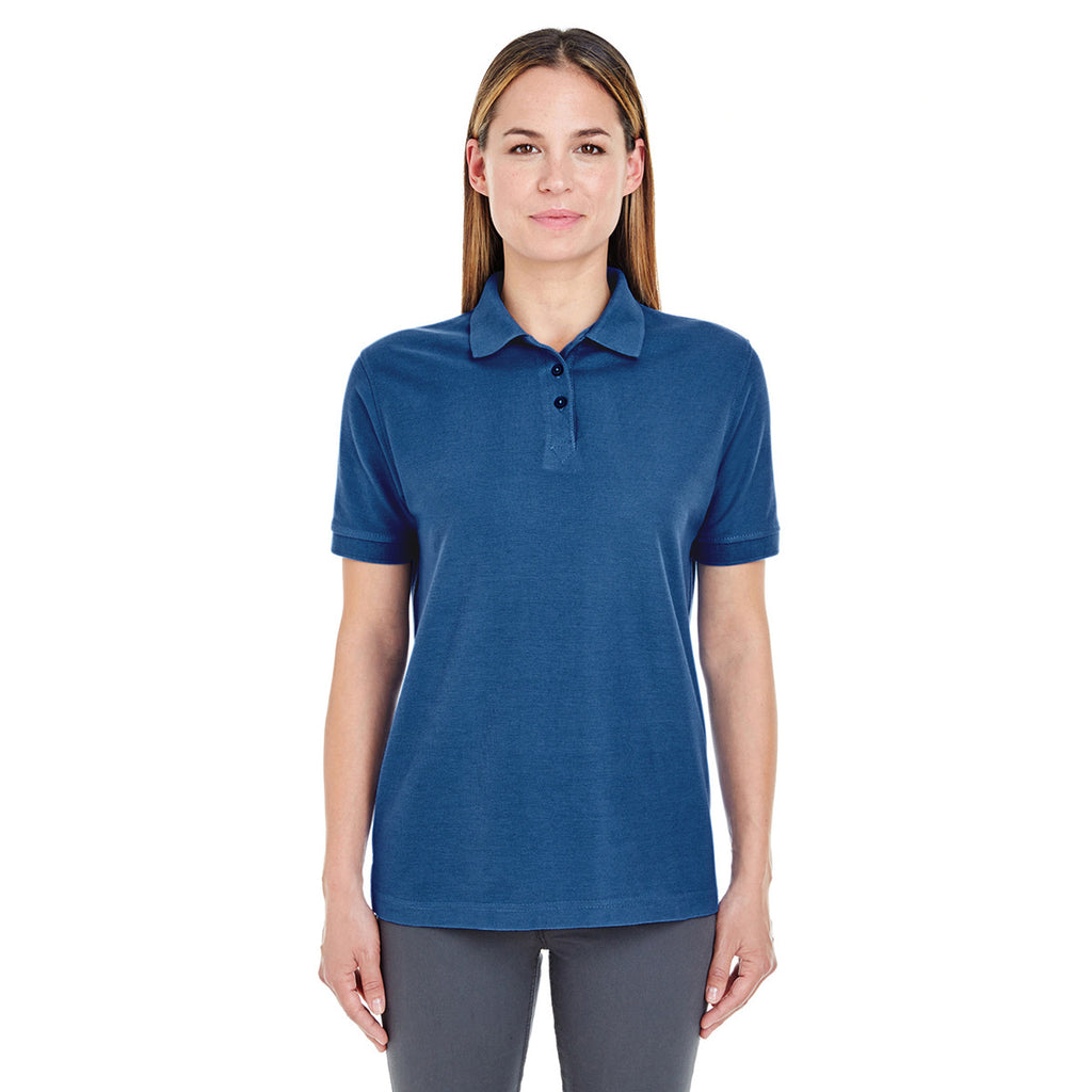 UltraClub Women's Indigo Whisper Pique Polo