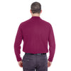 UltraClub Men's Wine Long-Sleeve Whisper Pique Polo