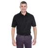 UltraClub Men's Black Whisper Pique Polo with Pocket