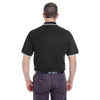 UltraClub Men's Black/White Short-Sleeve Whisper Pique Polo with Tipped Collar and Cuffs