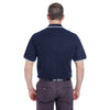 UltraClub Men's Navy/White Short-Sleeve Whisper Pique Polo with Tipped Collar and Cuffs