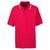 UltraClub Men's Red/White Short-Sleeve Whisper Pique Polo with Tipped Collar and Cuffs