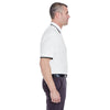 UltraClub Men's White/Black Short-Sleeve Whisper Pique Polo with Tipped Collar and Cuffs