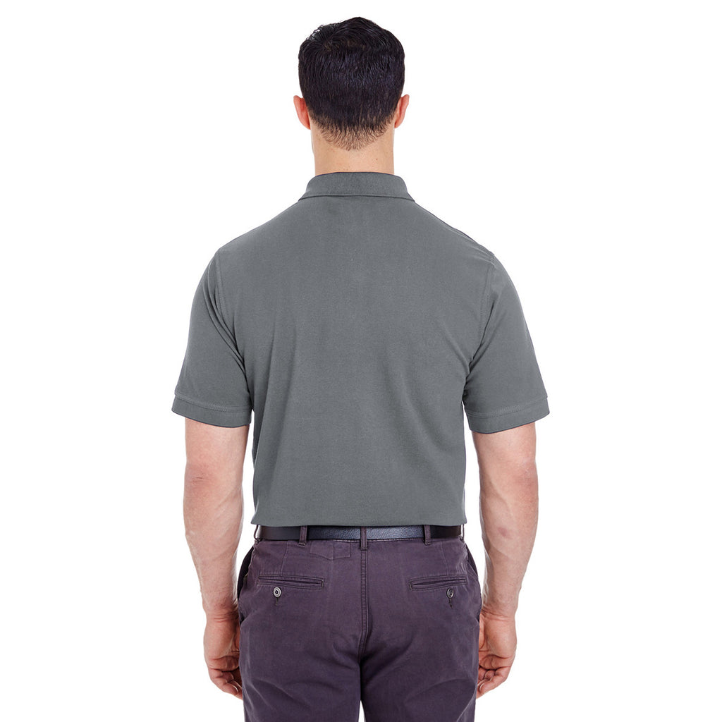 UltraClub Men's Charcoal Basic Pique Polo