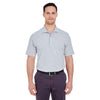 UltraClub Men's Heather Grey Basic Pique Polo