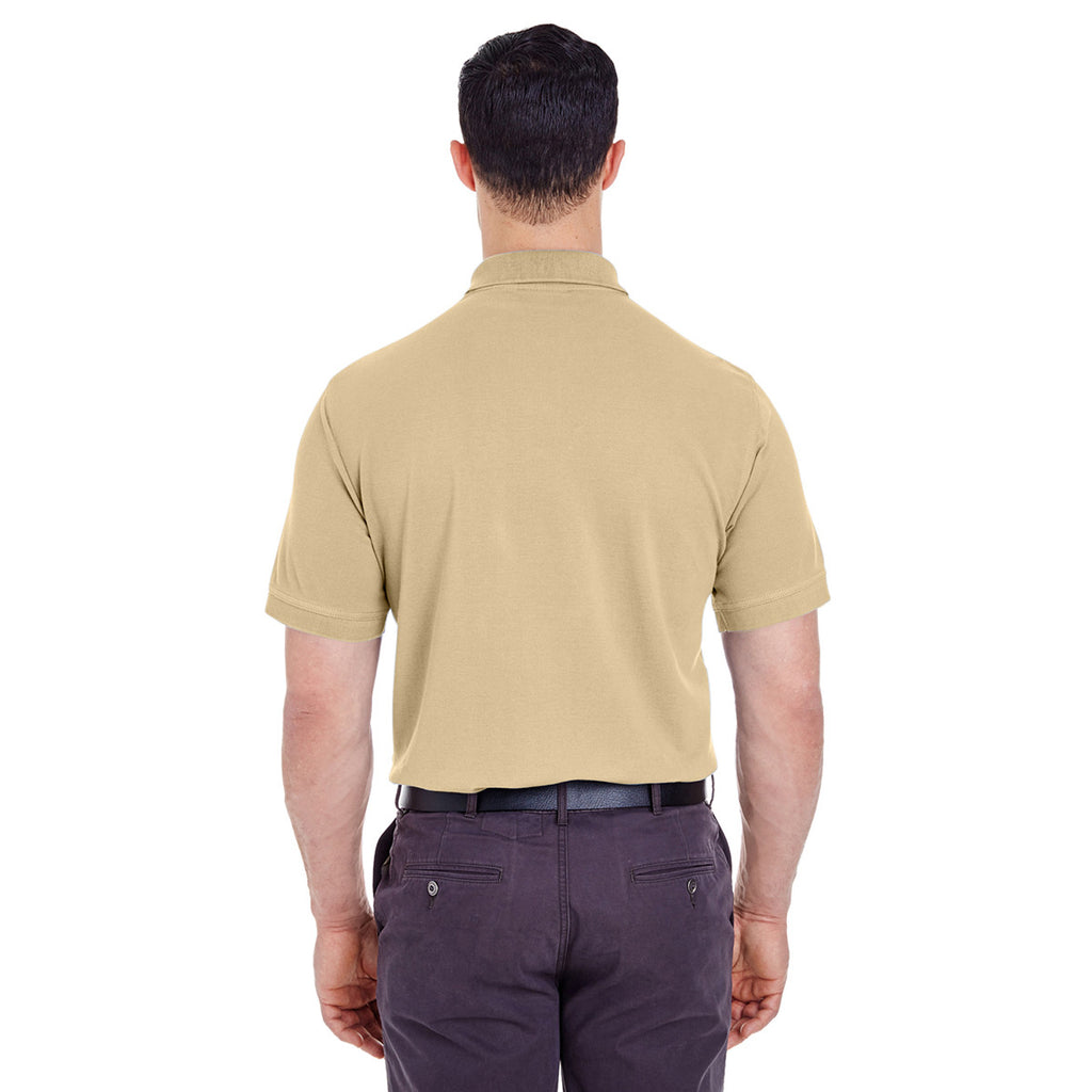 UltraClub Men's Khaki Basic Pique Polo