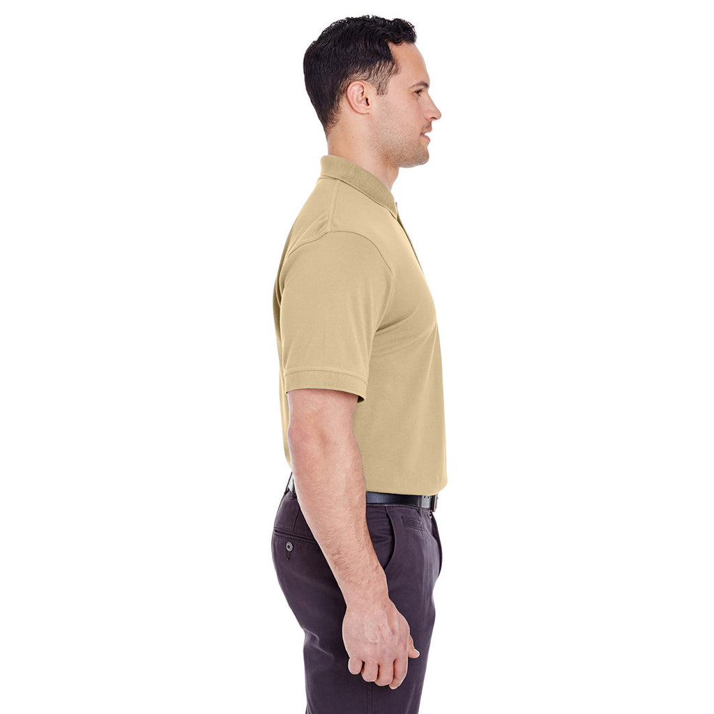 UltraClub Men's Khaki Basic Pique Polo