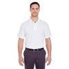 UltraClub Men's White Basic Pique Polo