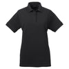 UltraClub Women's Black Basic Pique Polo