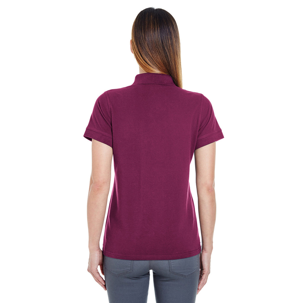 UltraClub Women's Maroon Basic Pique Polo