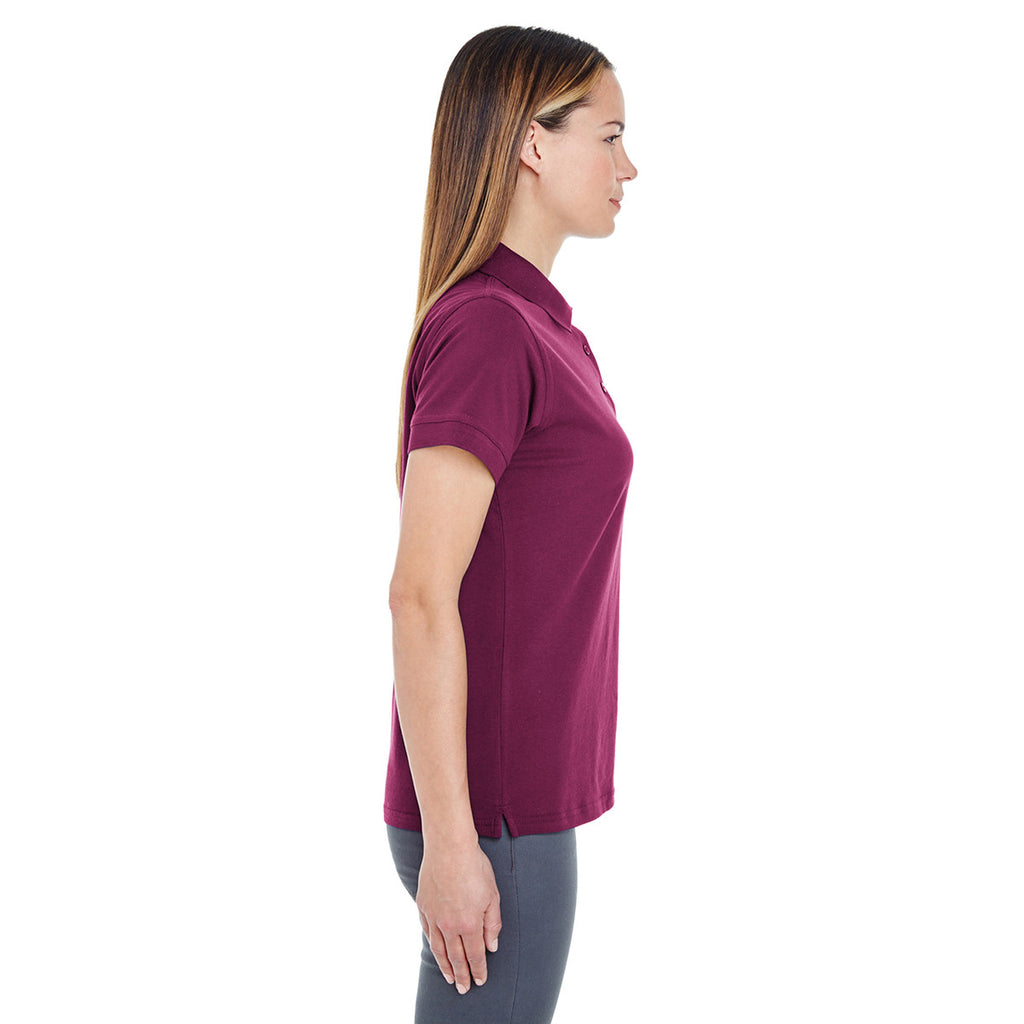 UltraClub Women's Maroon Basic Pique Polo