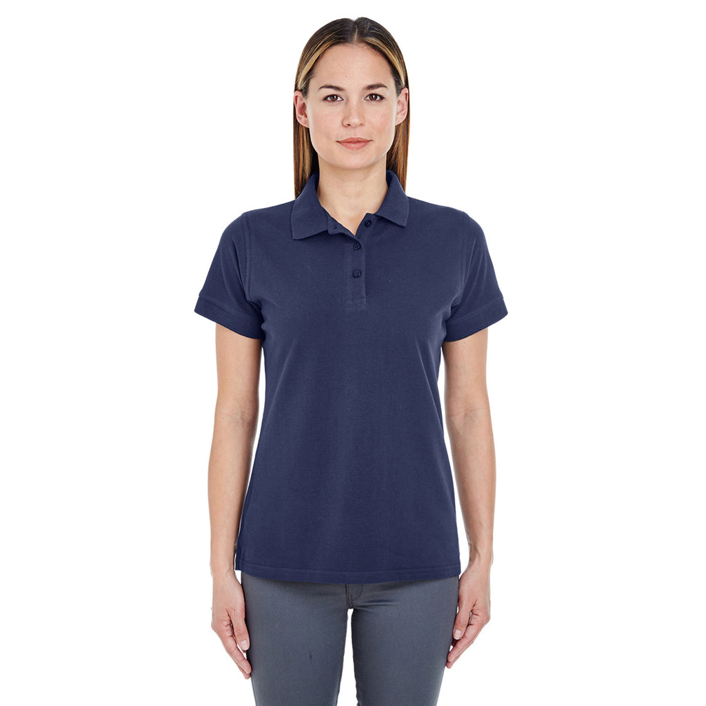 UltraClub Women's Navy Basic Pique Polo