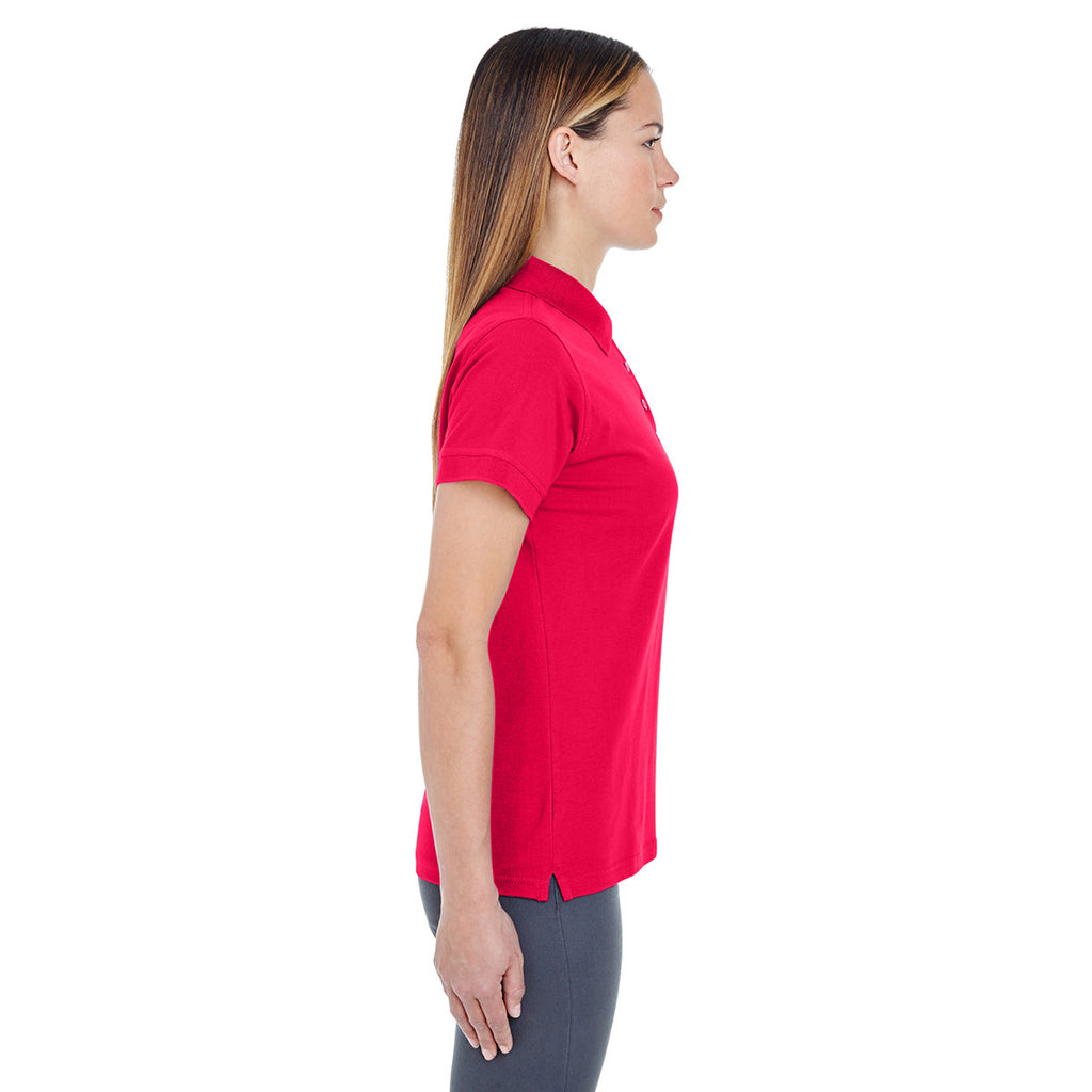 UltraClub Women's Red Basic Pique Polo