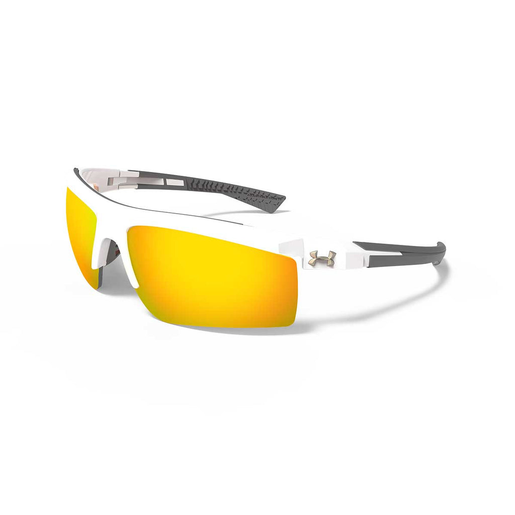 Under Armour Shiny White UA Core 2.0 With Orange Mirror Lens