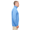 UltraClub Men's Columbia Blue Heather Cool & Dry Heathered Performance Quarter-Zip