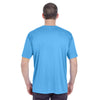 UltraClub Men's Columbia Blue Heather Cool & Dry Heathered Performance T-Shirt