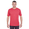 UltraClub Men's Red Heather Cool & Dry Heathered Performance T-Shirt