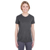 UltraClub Women's Black Heather Cool & Dry Heathered Performance T-Shirt