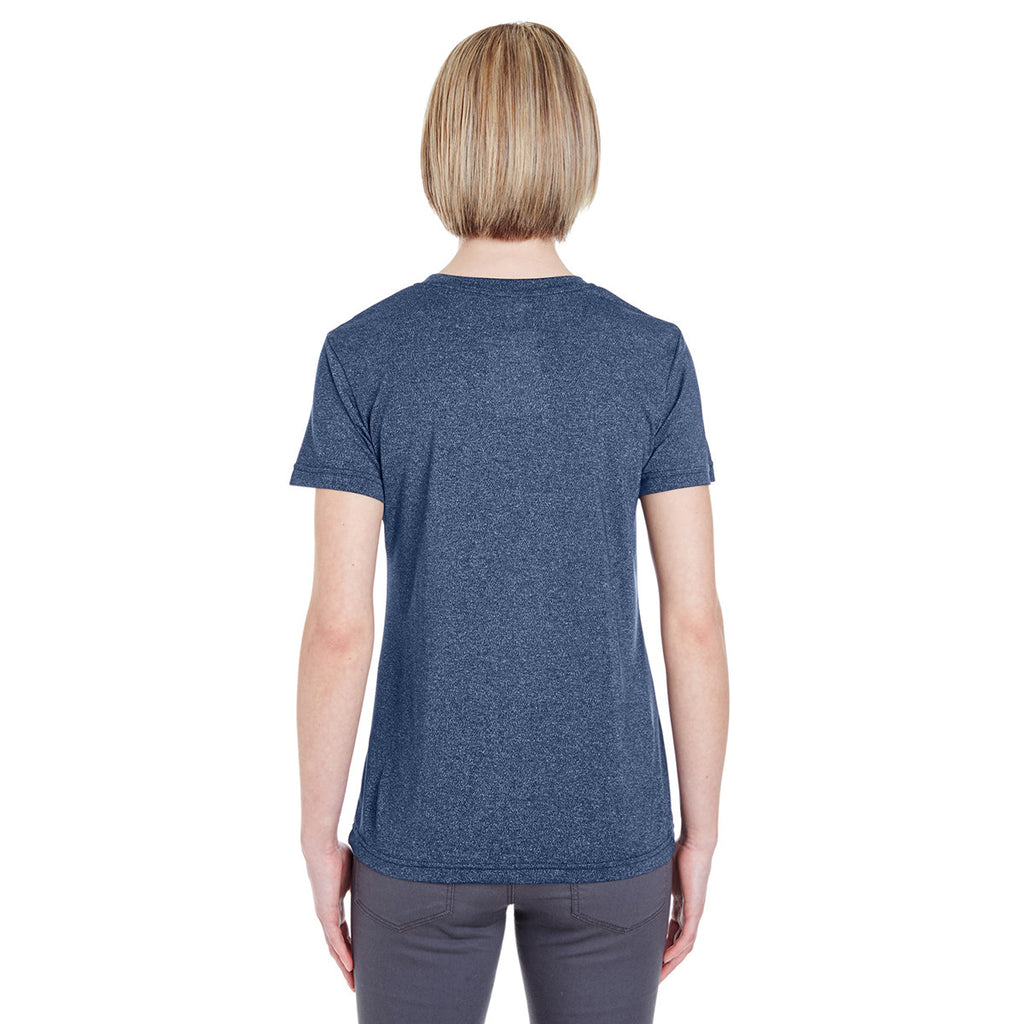 UltraClub Women's Navy Heather Cool & Dry Heathered Performance T-Shirt