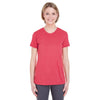 UltraClub Women's Red Heather Cool & Dry Heathered Performance T-Shirt