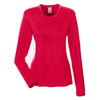 UltraClub Women's Red Cool & Dry Performance Long-Sleeve Top