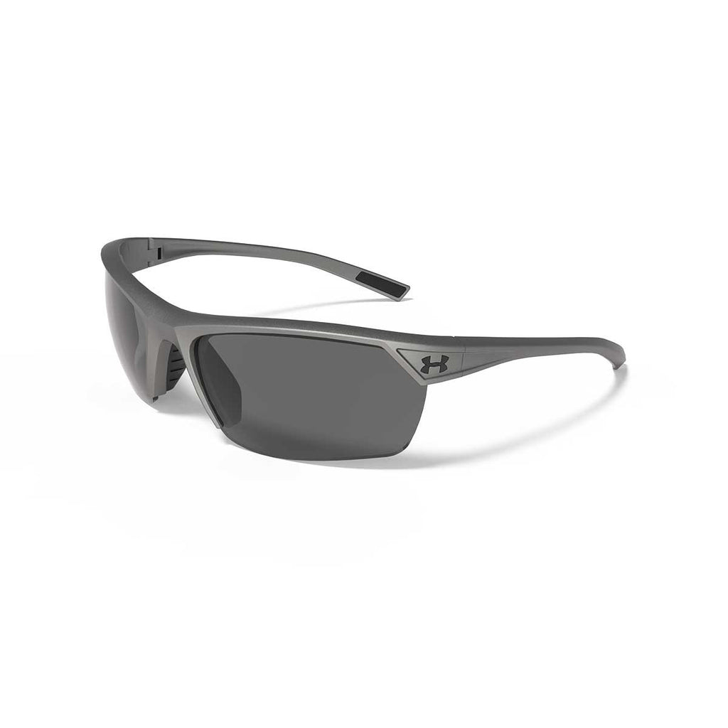 Under Armour Satin Carbon UA Zone 2.0 Storm Polarized With Grey Lens