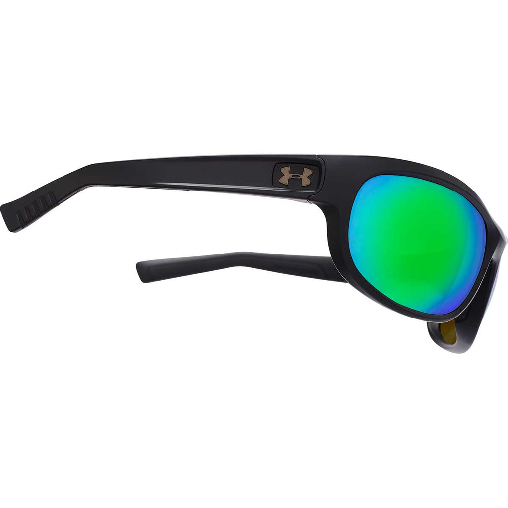 Under Armour Satin Black UA Capture Storm Polarized With Green/Copper Mirror Lens