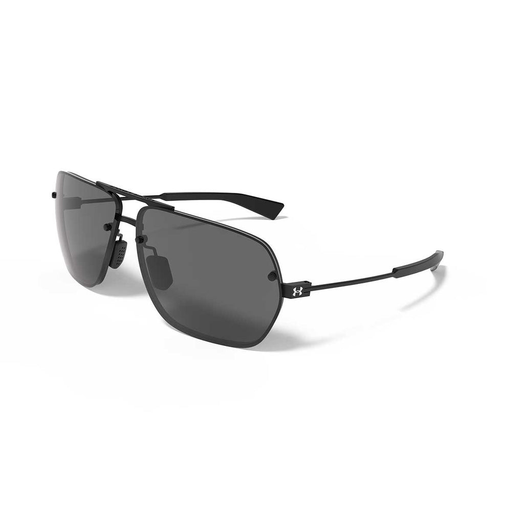 Under Armour Satin Black UA Hi-Roll Storm Polarized With Grey Lens