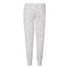 J. America Women's White Melange Fleece Jogger Pants