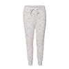 J. America Women's White Melange Fleece Jogger Pants