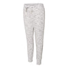 J. America Women's White Melange Fleece Jogger Pants