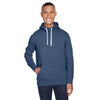 J. America Men's Navy Melange Fleece Hooded Pullover Sweatshirt