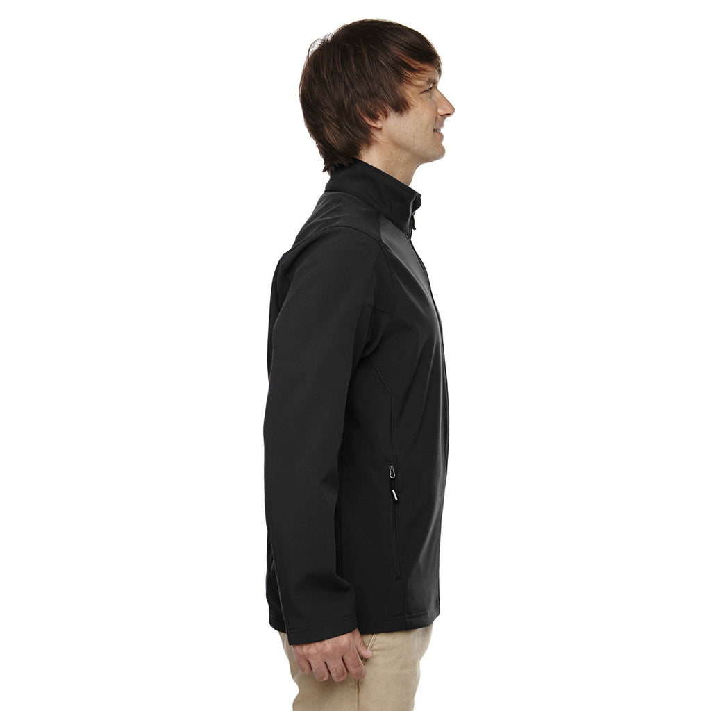 Core 365 Men's Black Cruise Two-Layer Fleece Bonded Soft Shell Jacket