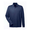 Core 365 Men's Classic Navy Pinnacle Performance Pique Long-Sleeve Polo with Pocket