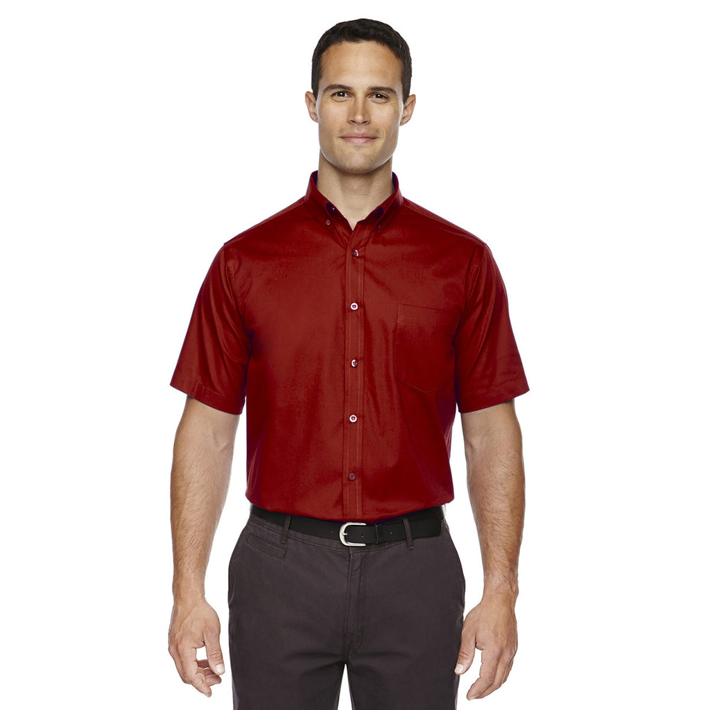 Core 365 Men's Classic Red Optimum Short-Sleeve Twill Shirt