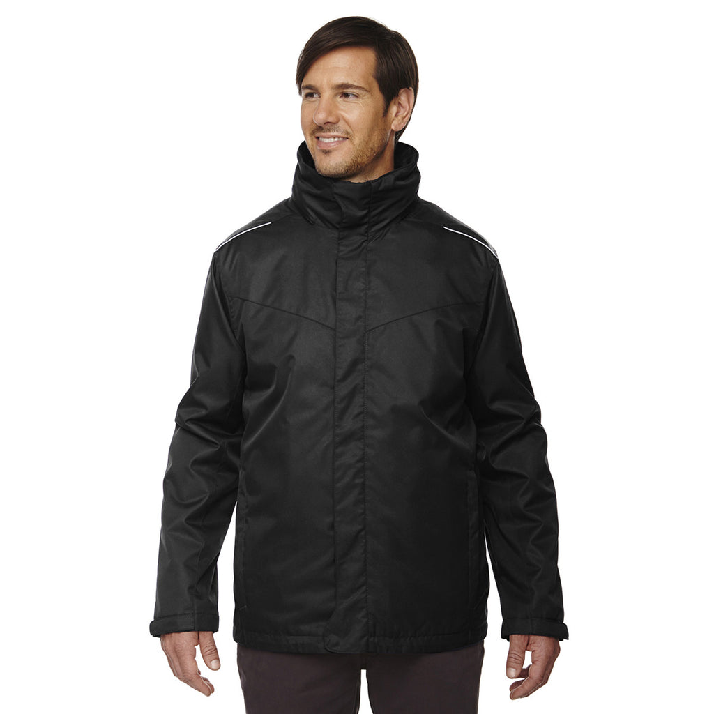 Core 365 Men's Black Region 3-in-1 Jacket with Fleece Liner