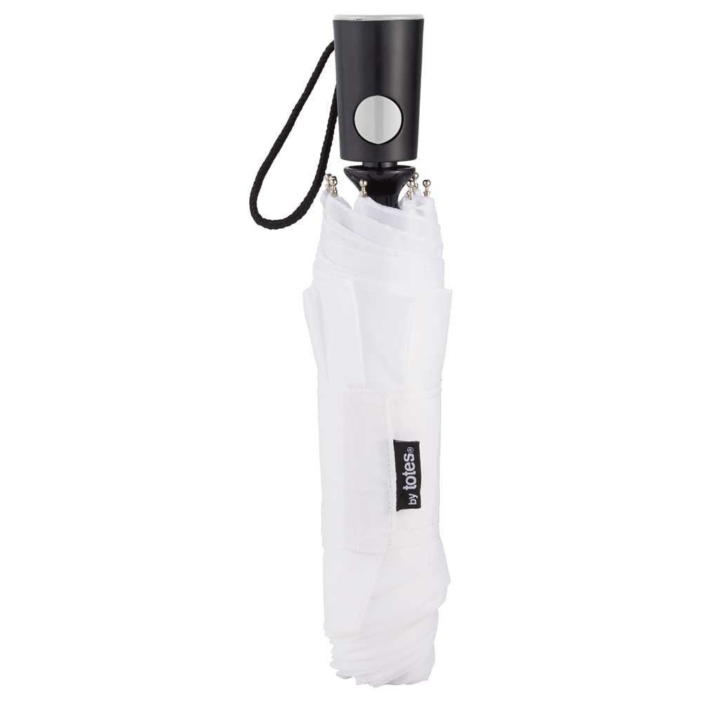 Totes White 42" 3 Section Auto Open Umbrella