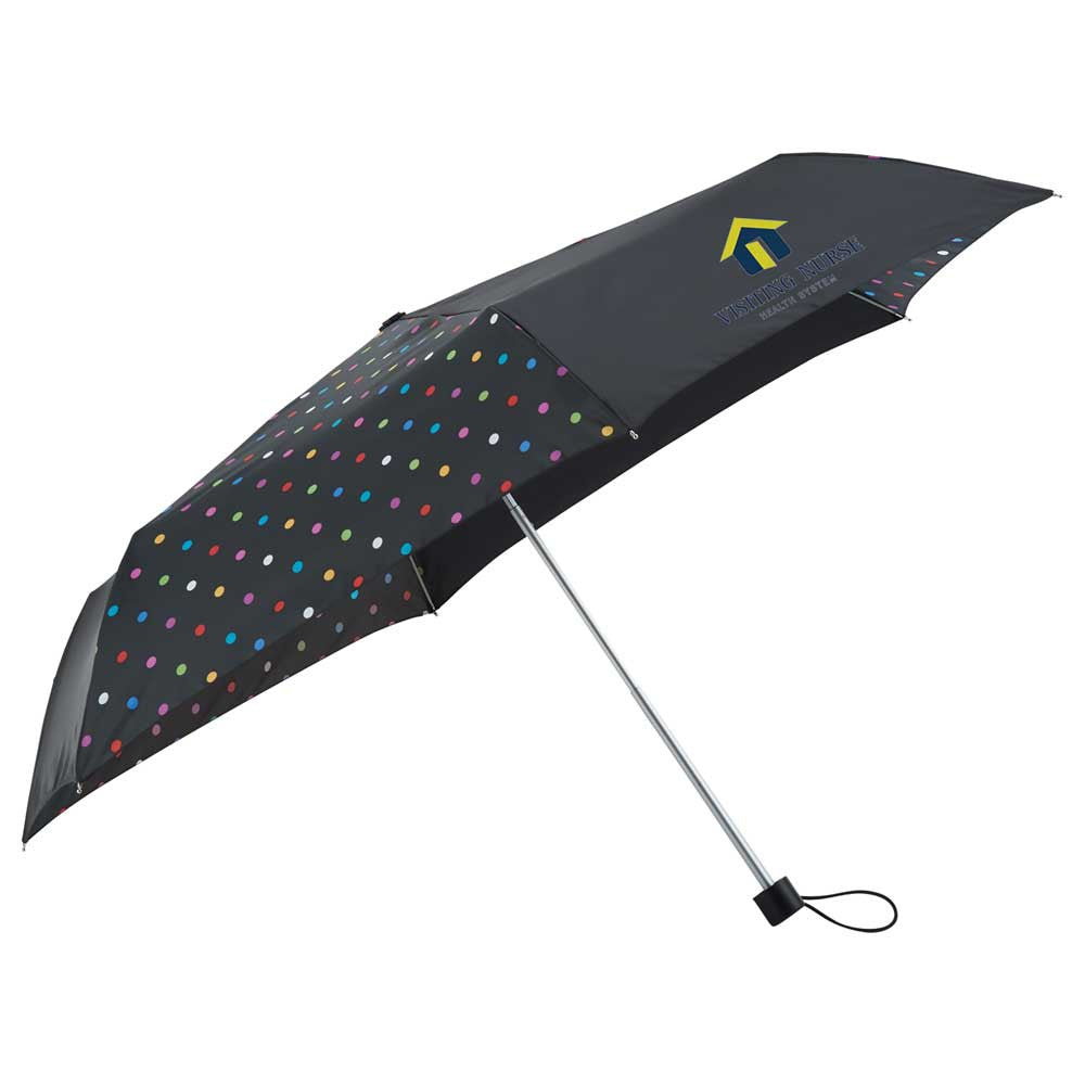 Totes BlackWhite 39" Folding Mini Umbrella